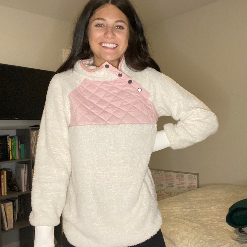 Asymmetrical snap sweatshirt!